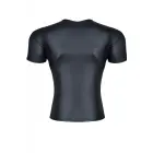 Men's Wet Look V-Neck T-Shirt with Breast Access – Black – L — Photo 4