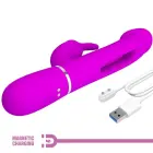 PRETTY LOVE Kampas 3-vienā daudzfunkcionālais truša vibrators – 18 cm (7″) – violets — Foto 7