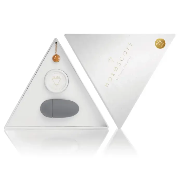 Bijoux Indiscrets Horoscope Virgo set – citrine necklace, warming balm & finger vibe