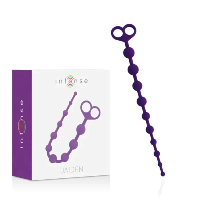INTENSE Jaiden lanksčios silikoninės analinės karoliukų grandinėlės – 34 cm – Violetinė