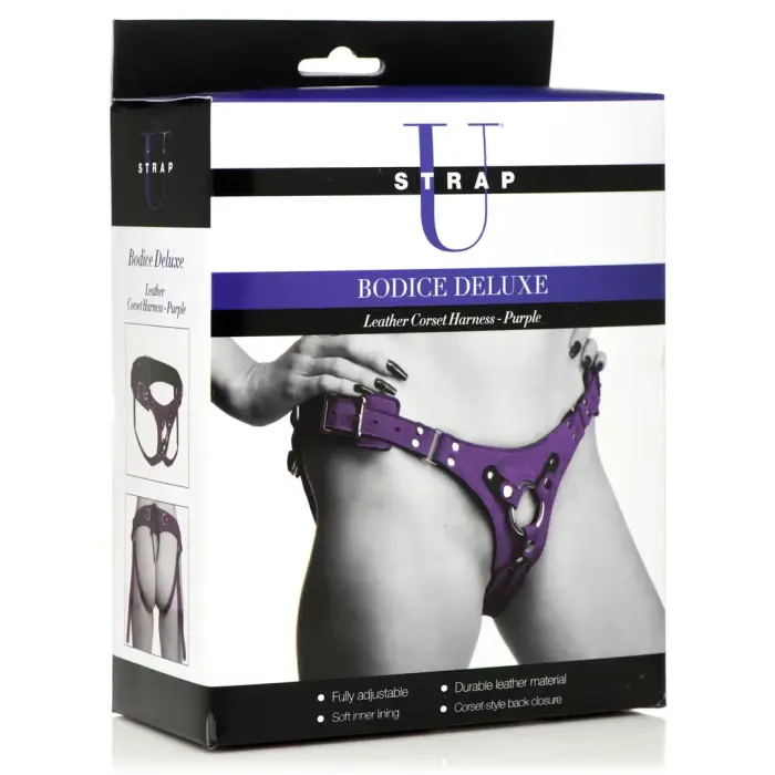 Bodice Deluxe ādas korsetes siksna – violeta – M