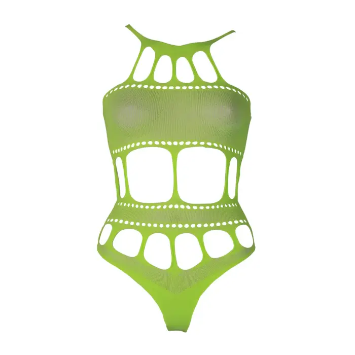 OUCH! Body with Grecian Neckline – Neon Green – Plus size Photo