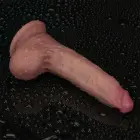 LoveToy Sliding Skin Pro II Dual Layer Silicone Dong – realistiškas dviejų sluoksnių silikoninis dildo – 17,8 cm — Nuotrauka 15
