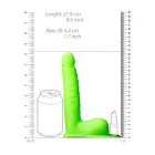Pimedas helendav sooniline õõnes strap-on dildo munanditega – 21 cm (8.3″) – roheline — Foto 8