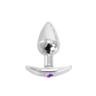 Aluminium Handle Anal Plug with Purple Gem – 7 cm — Photo 3
