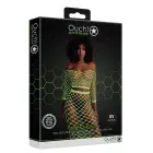 Neon Green Long Sleeve Crop Top and Long Skirt Set – One Size — Photo 1