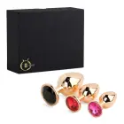 Jewellery Red Gold 3-Piece Anal Plug Set – 8.7 cm – Multicolored — Photo 1