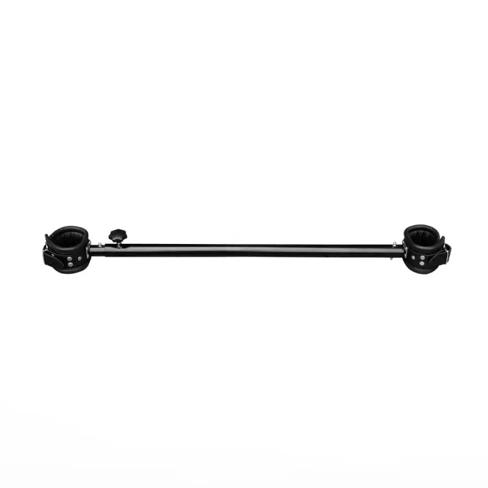 Adjustable Metal Spreader Bar with Leather Cuffs – 65 to 120 cm – Black