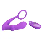 PRETTY LOVE Warren Purple Wireless Remote Control Vibrating Cock Ring with Anal Plug — Photo 6