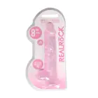 Reālistisks dildo ar sēkliniekiem un piesūcekni – 21 cm (8.3″) – Rozā — Foto 1