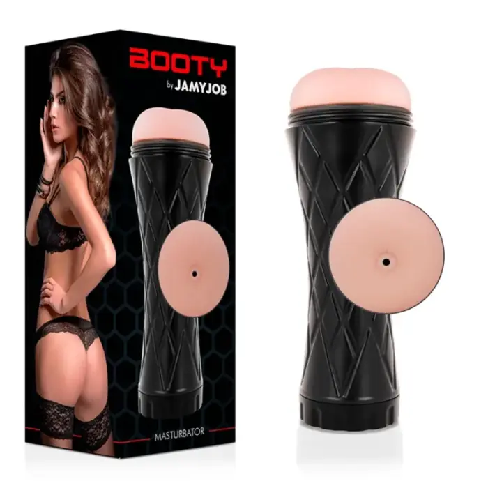 Jamyjob Booty Intimate Machine anatominė tekstūruota mova TPE – juoda
