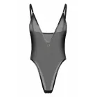 Guilty Pleasure Lucent Low Cut Body – sügava V-kaelusega poolläbipaistev võrk-body reguleeritavate rihmasid – must – Suurus: L/XL — Foto 5
