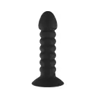 Vibrating Textured Anal Plug with Suction Cup – 11 cm – Black — Photo 5
