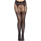 Сетчатые колготки со шнуровкой сзади – чёрные – One Size — Фото 1