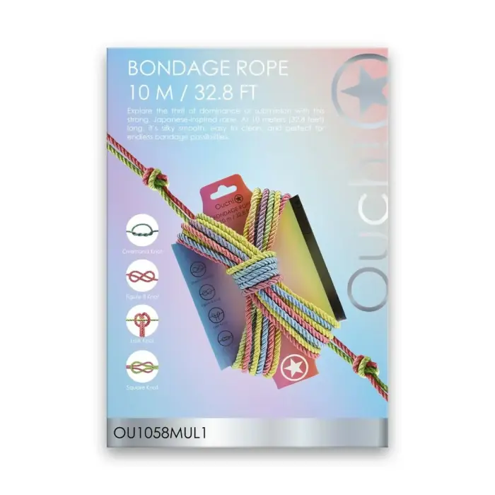Ouch! OU1058MUL1 Adjustable Multi-Color Bondage Rope 10 m