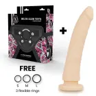 DELTACLUB Strap-On Set with Silicone Attachment – 23 cm (9″) – Flesh — Photo 2