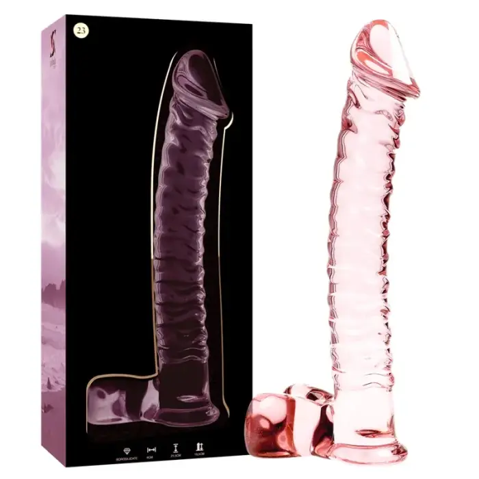 Ibiza Nebula Series Model 23 stiklinis dildo – 21.5 cm (8.5″) – rožinis