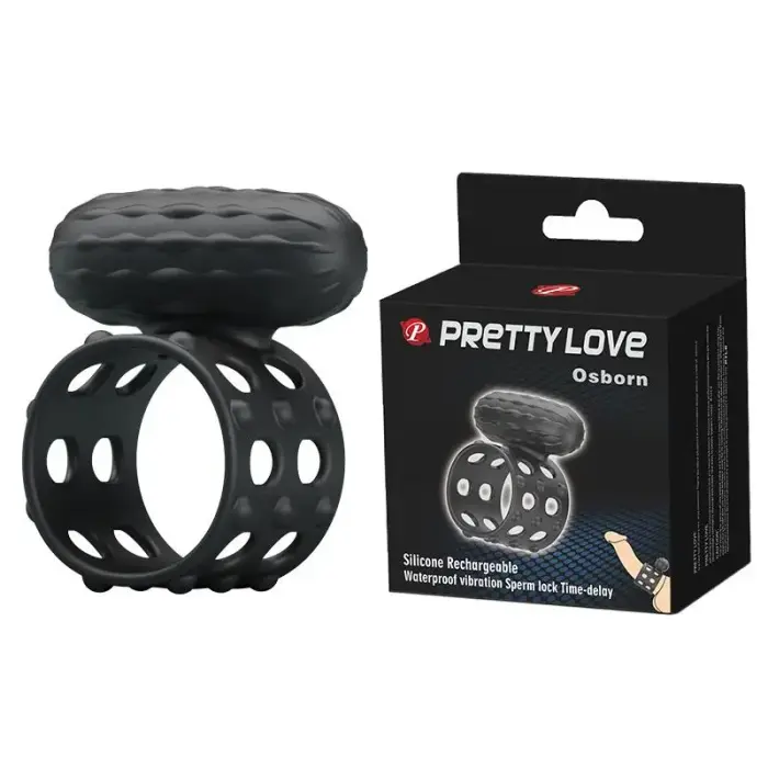 PRETTY LOVE – OSBORN вибрирующее кольцо для члена – черный