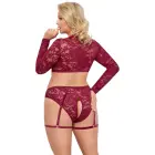 Cottelli Curves mežģīņu un samta sarkans apakšveļas komplekts – 3XL — Foto 4