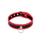 Budget Faux Leather Collar with O-Ring – Black & Red — Photo 2