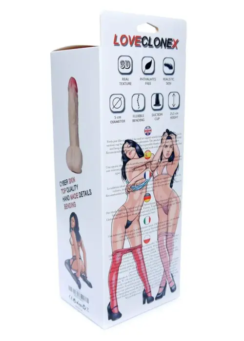 LoveCloneX Dionizos – posable realistic cyberskin dildo with suction cup – 9.5" (24 cm)