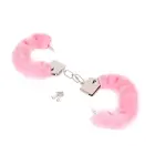 Budget Thin-Metal Pink Plush Handcuffs Foto 2