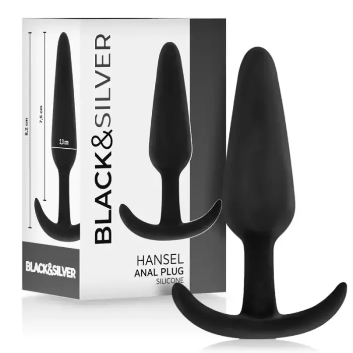 Black&Silver Hansel Silicone Plug with Ergonomic Handle – 8.2 cm – Black
