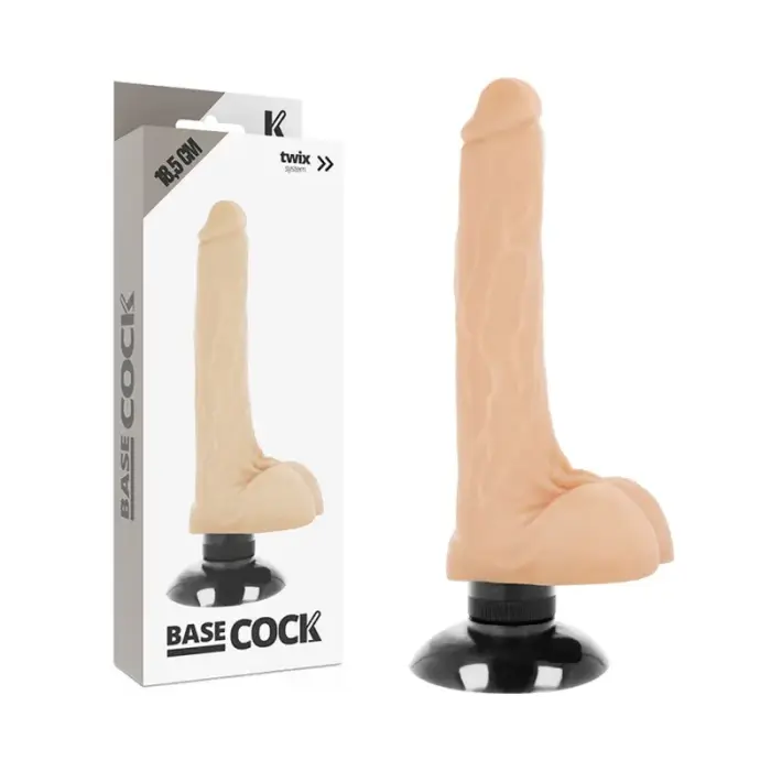 BASECOCK Vibrating Intimate Machine 2-in-1 Flexible Vibrator – 18.5 cm (7.3″) – Skin