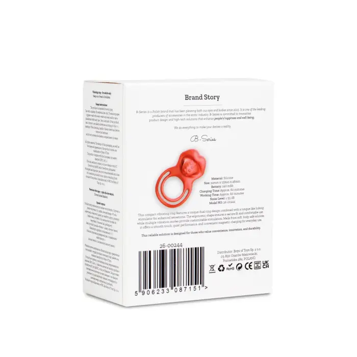 Lip Licker vibrating dual cock ring with moving tongue