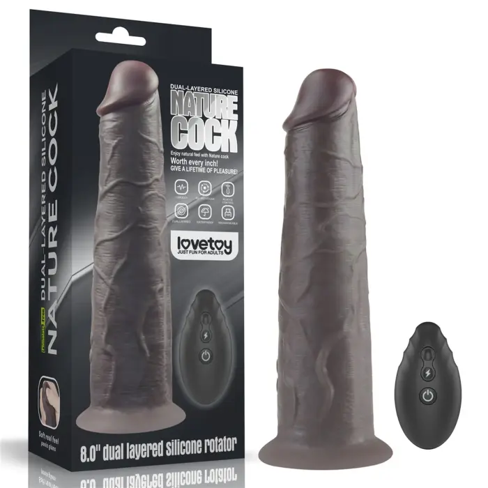 Kahekihiline pöörlev dildo – 20 cm (8″) – Roosa