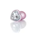 Jewellery anālais spraudnis ar pērļu rozā sirdi – 7 cm – Caurspīdīgs — Foto 3