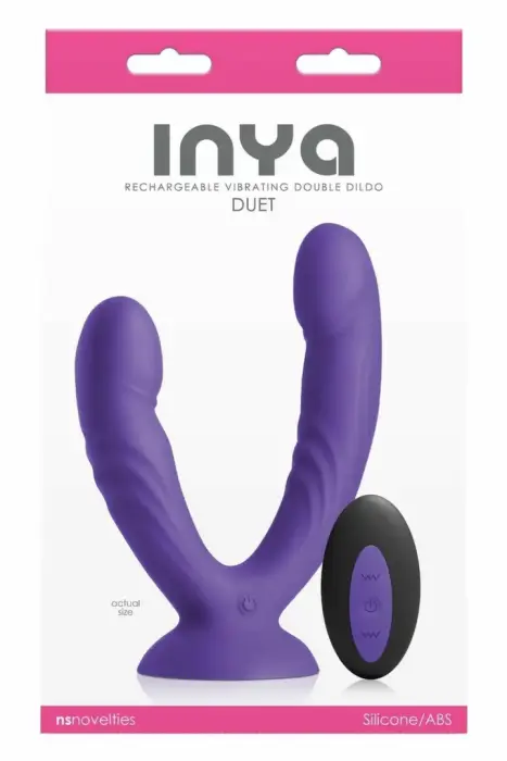 INYA Duet фиолетовый двусторонний вибрирующий силикон – пульт управления