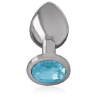 Intense Aluminum Anal Plug S Blue Crystal Jewel – 7 cm – Blue — Photo 2