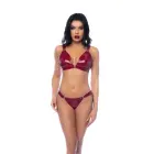 Two Piece Bra Set – XL – Gloss Wine Red — Photo 3