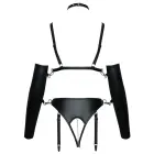 Bad Kitty Crotchless Set with Open Cup Bra and Suspender Briefs – Black – S — Photo 7