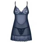 Obsessive Nightly Blue Negligé Set – Transparent Lace – Blue – XS/S — Photo 4