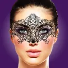 Rianne S Soiree Mask II Brigitte - Eleganta mīksta piegriezuma Venēcijas maska – melna — Foto 6