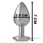 Intense mažas aliuminio analinis kištukas su sidabro kristalu – 7 cm – sidabras — Nuotrauka 6