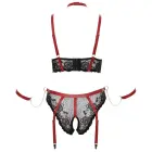 Cottelli Bondage Plus кружевной комплект 3XL – чёрный и красный, регулируемые детали — Фото 8