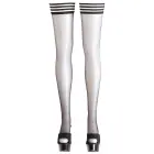 Hold-up Stockings with Striped Top – Black – 4 — Photo 4