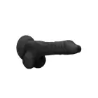 Realistlik dildo munanditega – 20 cm (8″) – Must — Foto 4