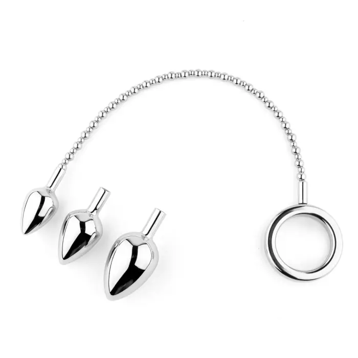 Jewellery Металлический набор анальных пробок – 43 cm (17.0″) – Серебристый