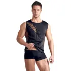 Men's Shirt with Mesh and Lacing – Black – M — Photo 3