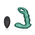 Teksturēts vibrējošs prostatas masieris ar tālvadības pulti – 12 cm (4.7″) – Metāliski zaļš — Foto 10