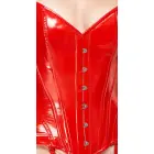 Black Level Shiny Vinyl Corset with Suspenders – Red – S — Photo 6