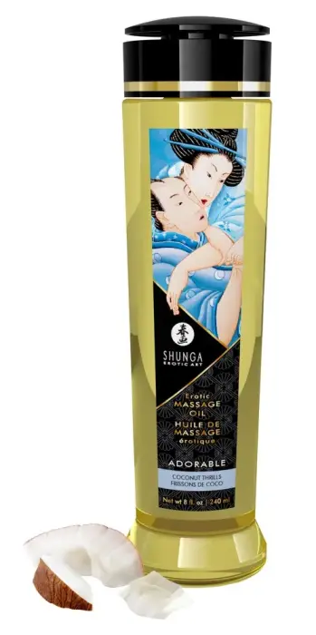 Shunga Adorable erotiskā masāžas eļļa – kokosriekstu – 240 ml