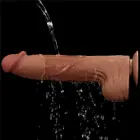 LoveToy – king size sliding skin dual layer dong – brown – 35.6 cm — Photo 18
