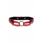 Sportsheets Ex's and Oh's Bound and Belted – faux leather restraint belt – red/black – adjustable — Photo 2