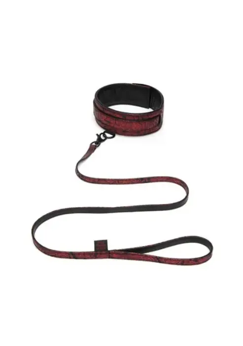 Fifty Shades of Grey Sweet Anticipation Faux Leather Adjustable Reversible Collar & Leash – Red/Black