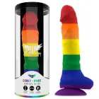 Mythology Corey Pride – šķidrā silikona fantāzijas dildo ar piesūcekni – varavīksnes – L — Foto 1